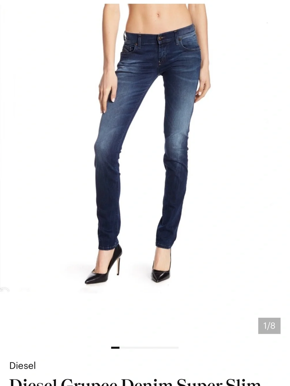 Diesel Skinny Jeans in Dark Blue Wash